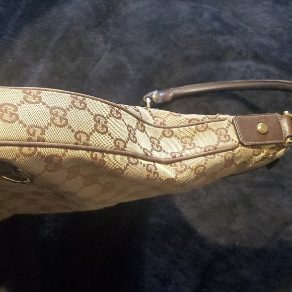 Authentic Gucci Tan and Brown Monogram Shoulder Bag - Picture 12 of 16